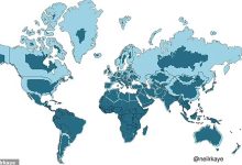 actual size of countries on a corrected world map